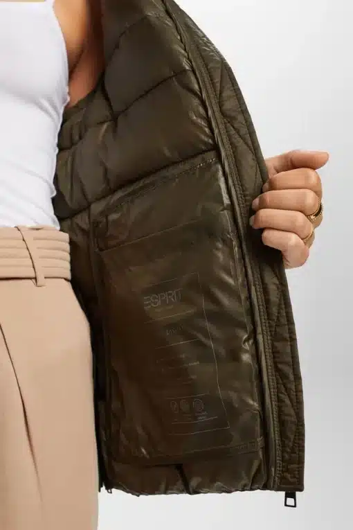 Esprit Quilted Jacket Dark Khaki