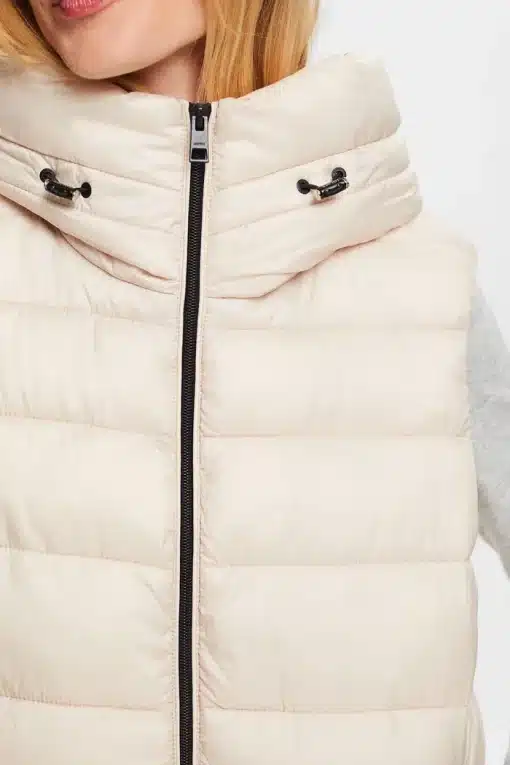 Esprit Quilted Vest Cream Beige
