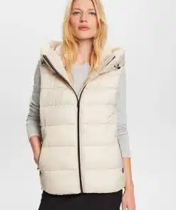 Esprit Quilted Vest Cream Beige