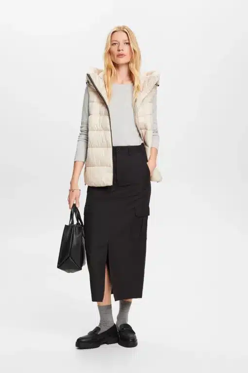 Esprit Quilted Vest Cream Beige