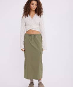 Envii Enrope Midi Skirt Deep Lichen Green