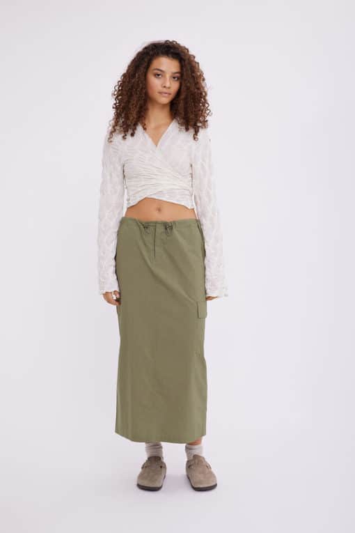 Envii Enrope Midi Skirt Deep Lichen Green