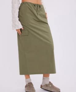 Envii Enrope Midi Skirt Deep Lichen Green