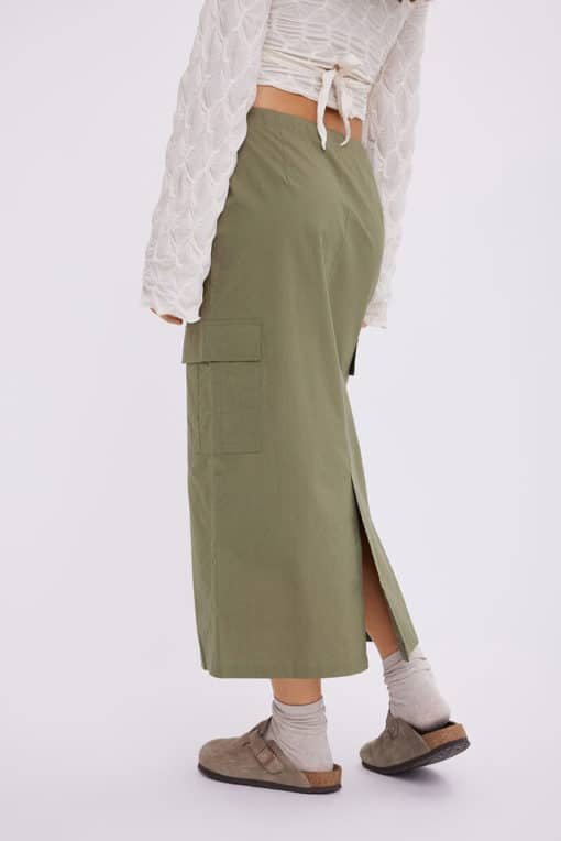 Envii Enrope Midi Skirt Deep Lichen Green