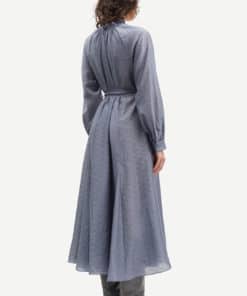 Samsoe & Samsoe Karookhi Long Dress Blue Granite Whizz