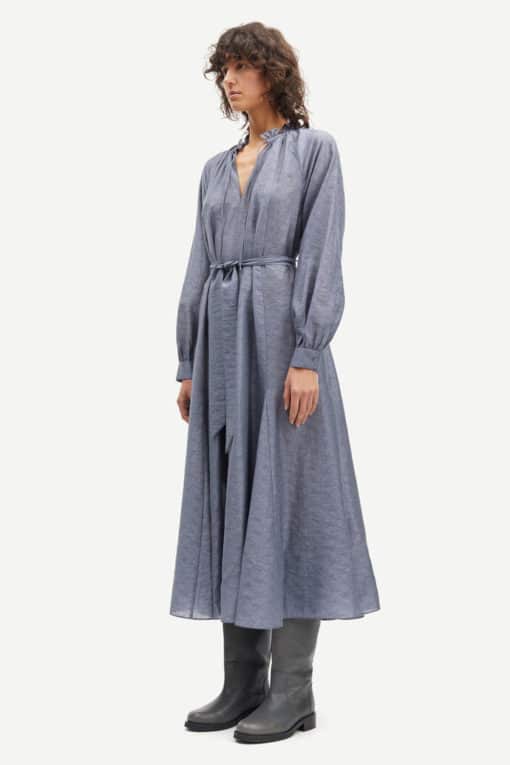 Samsoe & Samsoe Karookhi Long Dress Blue Granite Whizz