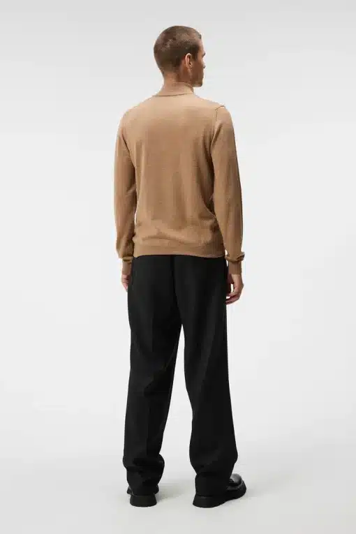 J.Lindeberg Kiyan Quarter Zip Sweater Chipmunk Melange