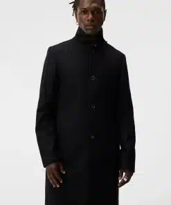 J.Lindeberg Holger Melton Wool Coat Black