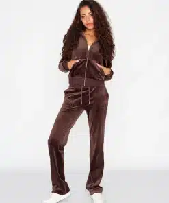 Juicy Couture Classic Velour Robertson Zip Hoodie Java