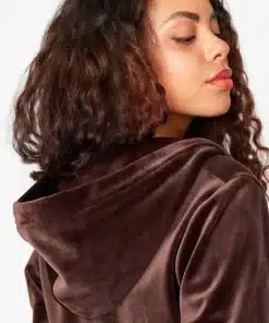 Juicy Couture Classic Velour Robertson Zip Hoodie Java