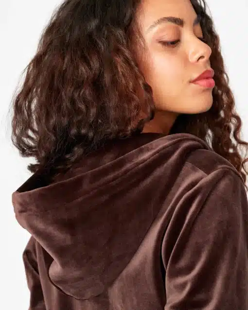 Juicy Couture Classic Velour Robertson Zip Hoodie Java