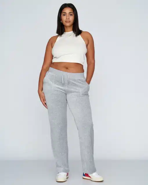Juicy Couture Classic Velour Del Ray Pant Silver Marl