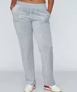 Juicy Couture Classic Velour Del Ray Pant Silver Marl