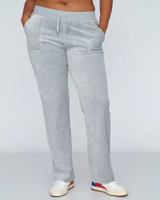 Juicy Couture Classic Velour Del Ray Pant Silver Marl