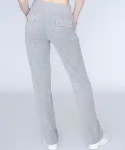 Juicy Couture Classic Velour Del Ray Pant Silver Marl