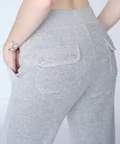 Juicy Couture Classic Velour Del Ray Pant Silver Marl