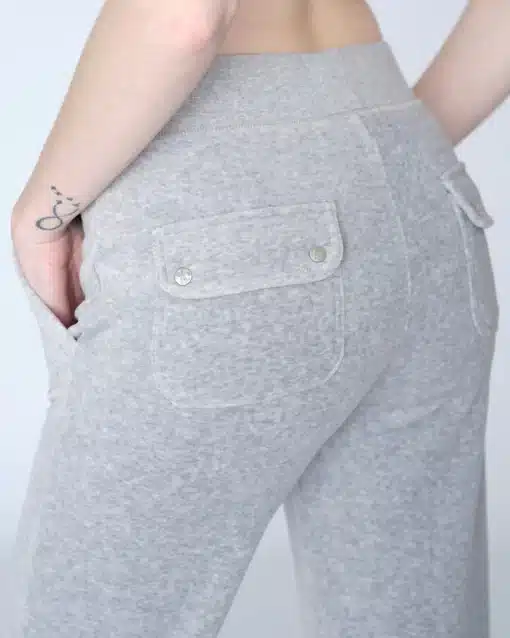 Juicy Couture Classic Velour Del Ray Pant Silver Marl