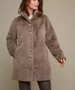 Rino & Pelle Nonna Faux Fur Coat Taupe
