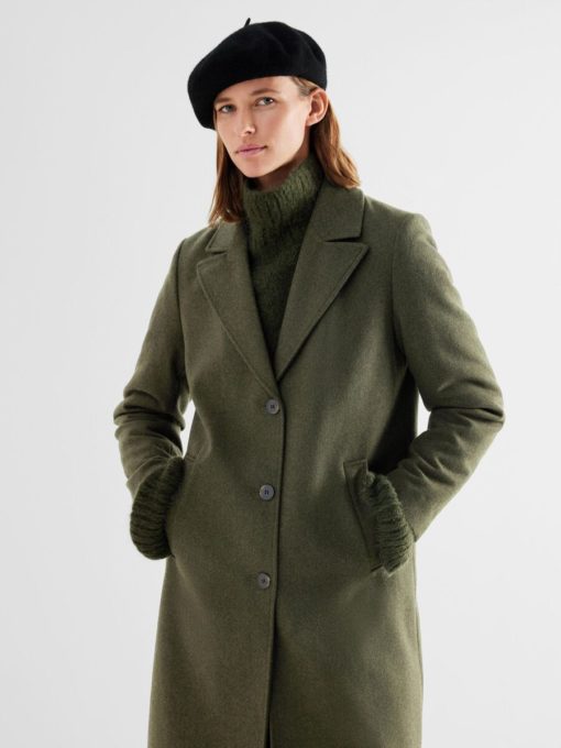 Selected Femme Alma Wool Coat Ivy Green