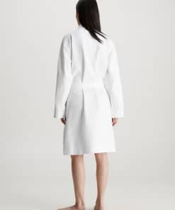 Calvin Klein Waffle Cotton Bathrobe White