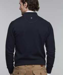 Hansen & Jacob Half Zip Diamond Knit Navy