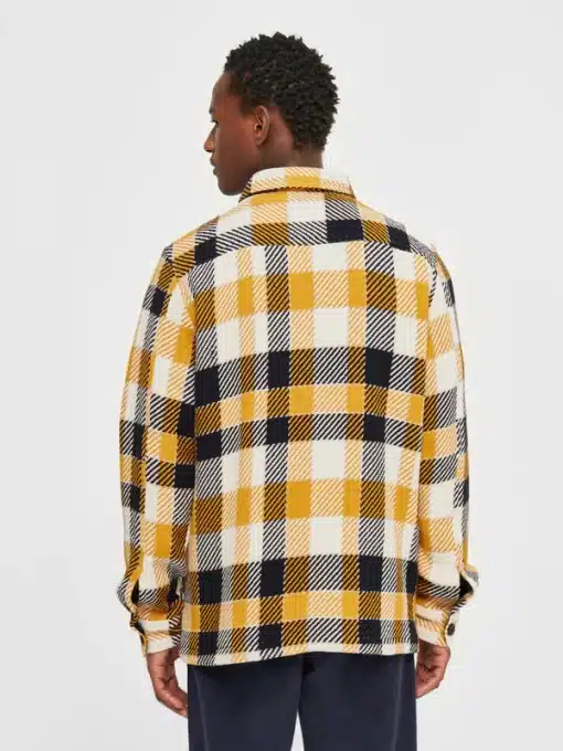 Knowledge Cotton Apparel Checked Overshirt Yellow Check