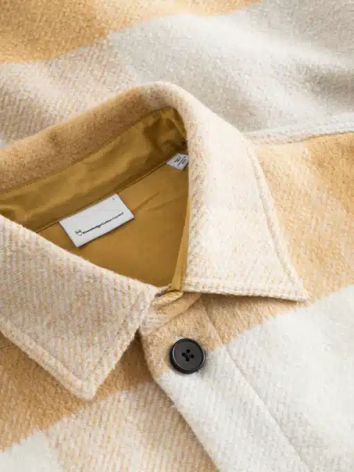 Knowledge Cotton Apparel Checked Overshirt Yellow Check