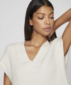 Vila Malje Oversized Knit Vest White Sand