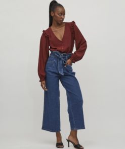 Vila Rasha Frill Top Fried Brick