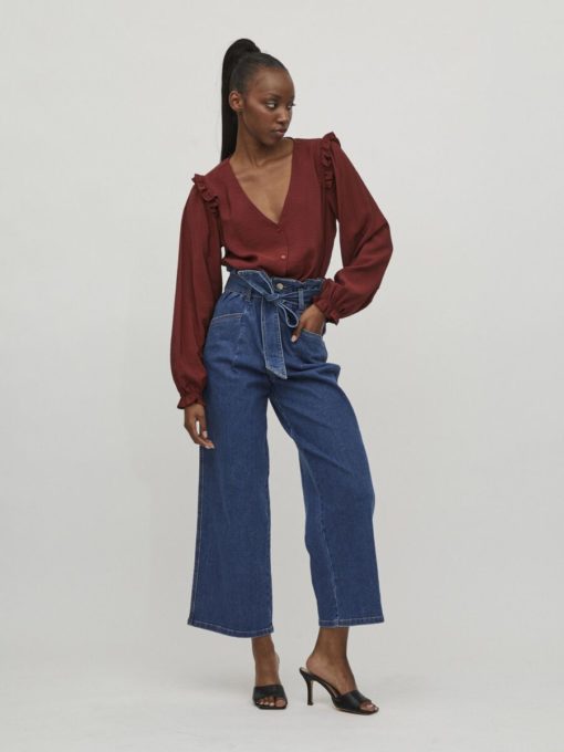 Vila Rasha Frill Top Fried Brick