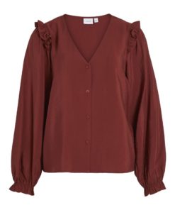 Vila Rasha Frill Top Fried Brick