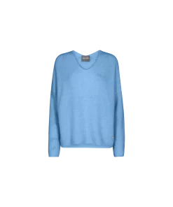 Mos Mosh Thora V-Neck Knit Quiet Harbor