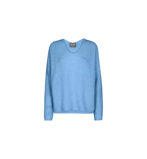Mos Mosh Thora V-Neck Knit Quiet Harbor