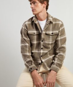 Selected Homme Mason Pablo Check Overshirt Sand