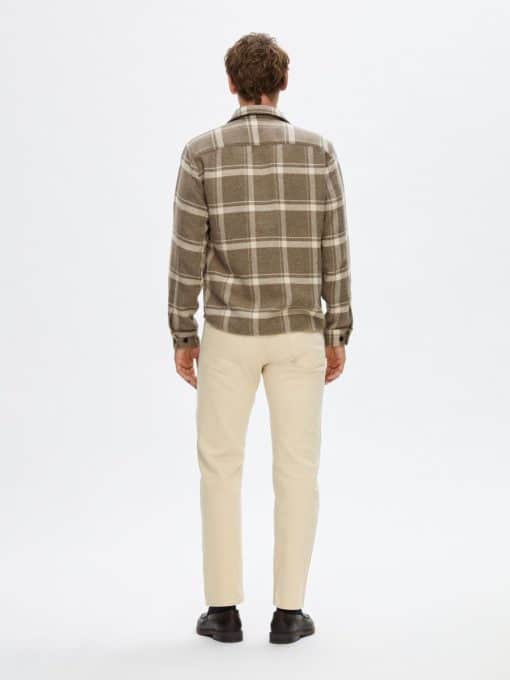 Selected Homme Mason Pablo Check Overshirt Sand