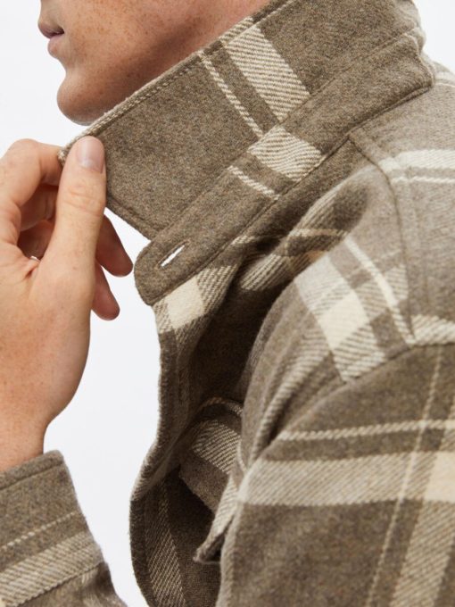 Selected Homme Mason Pablo Check Overshirt Sand