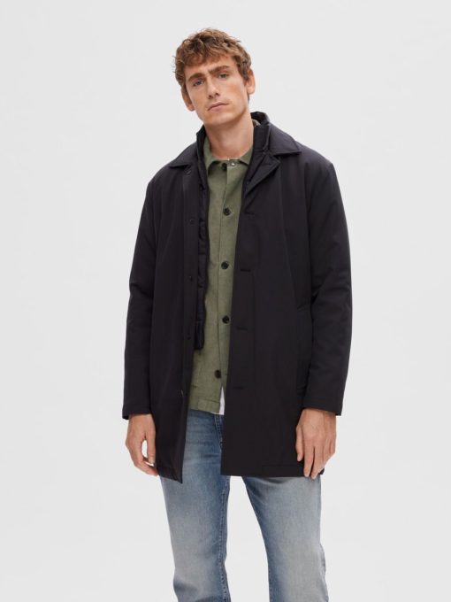Selected Homme Alvin Padded Coat Black