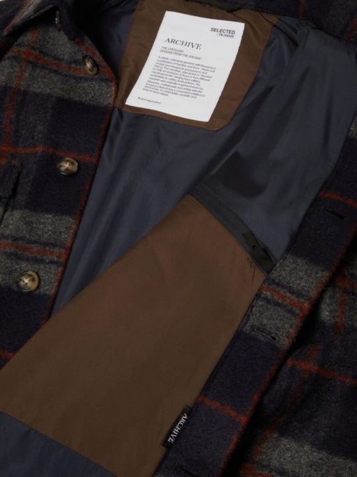 Selected Homme Archive Overshirt Jacket Navy Blazer