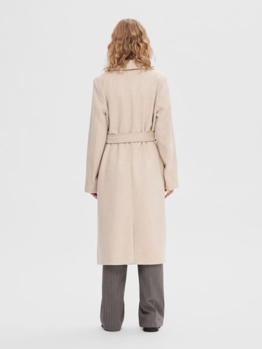 Selected Femme Rosa Wool Coat Sandshell