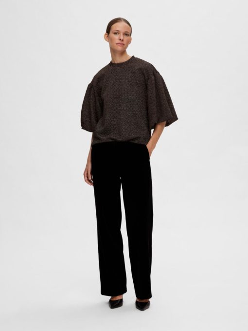 Selected Femme Agnethe Glitter Top Black