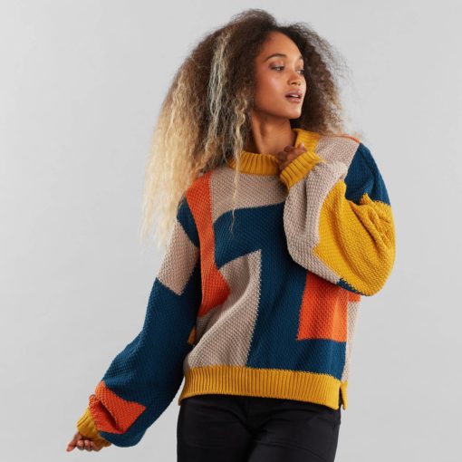Dedicated Sweater Knitted Rutbo Blocks Multi Color