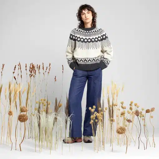 Dedicated Sweater Senja Fair Isle Pearl White