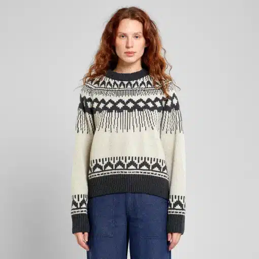 Dedicated Sweater Senja Fair Isle Pearl White