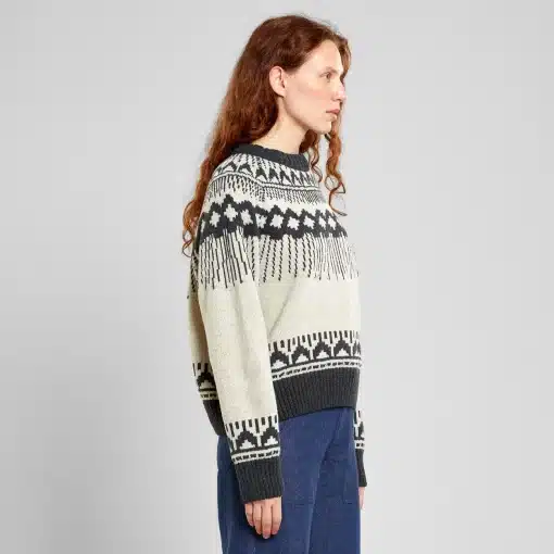 Dedicated Sweater Senja Fair Isle Pearl White