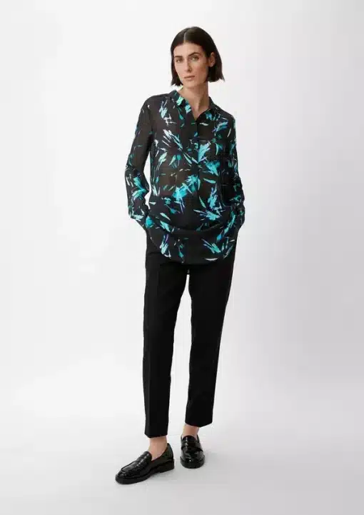 Comma, Graphic Blouse Black