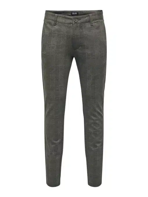 Only & Sons Mark Check Pants Slate Black