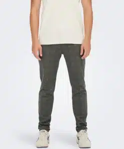 Only & Sons Mark Check Pants Slate Black