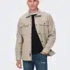 Only & Sons Ash Woolen Look Overshirt Chinchilla