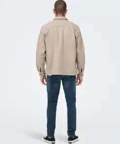 Only & Sons Ash Woolen Look Overshirt Chinchilla