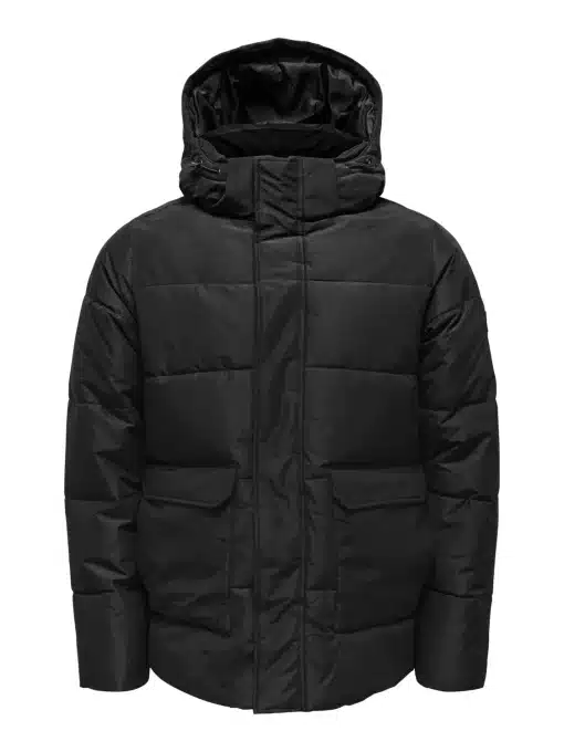 Only & Sons Car Life Quilted Jacket Black